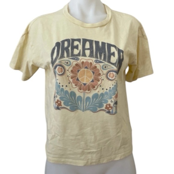 American Eagle Women’s Dreamer Cropped Yellow Tee, XS - Picture 1 of 15